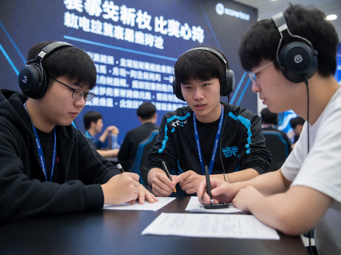 电竞社区活动，选手们交流战术与比赛心得